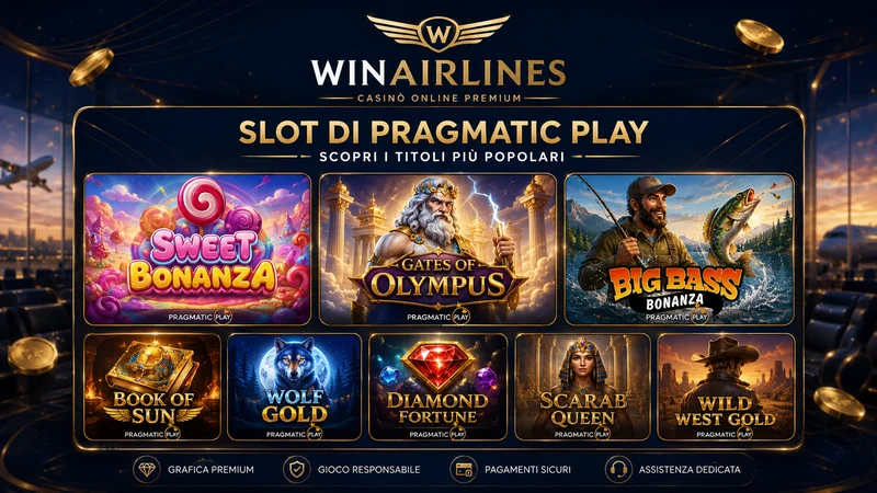 Selezione slot Pragmatic Play disponibili su Winairlines per giocatori italiani